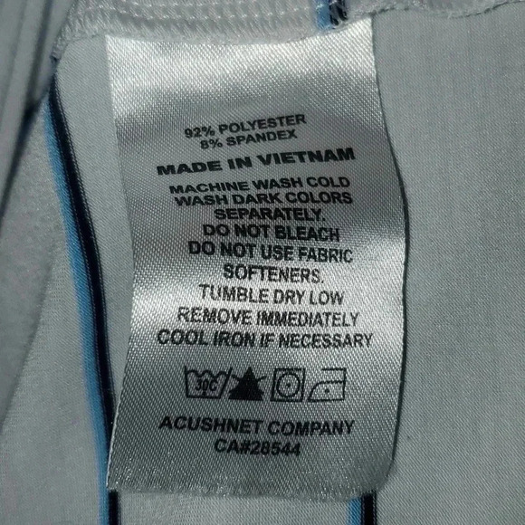 FootJoy FJ Golf Blue Striped Short Sleeve Polo Shirt Men's sz Large with Logo. - Picture 13 of 15